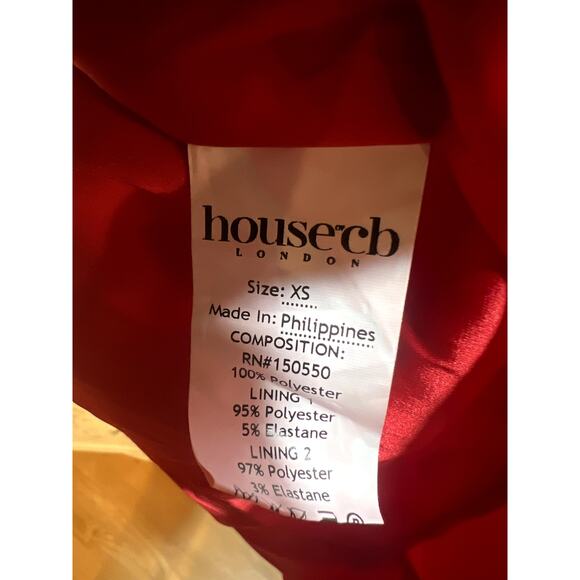 House of CB Alyssa Scarlet Satin Mini Dress Size XS - Picture 10 of 10